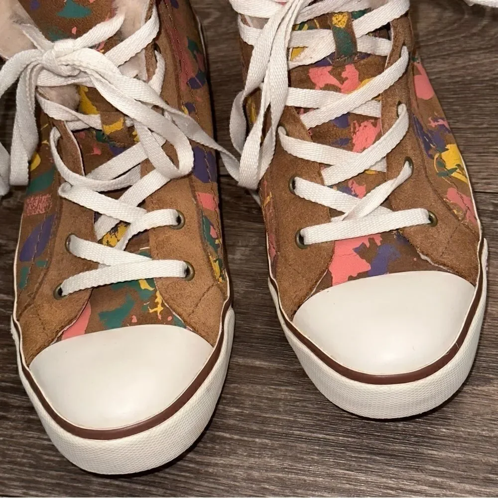 UGG Australia Paint Splatter Brown Suede High Tops sz 8